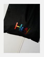 Load image into Gallery viewer, Hey: Design &amp; Illustration + Rainbow Foil Tote Bag