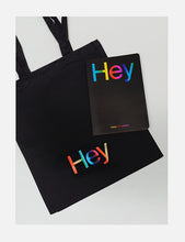 Load image into Gallery viewer, Hey: Design &amp; Illustration + Rainbow Foil Tote Bag